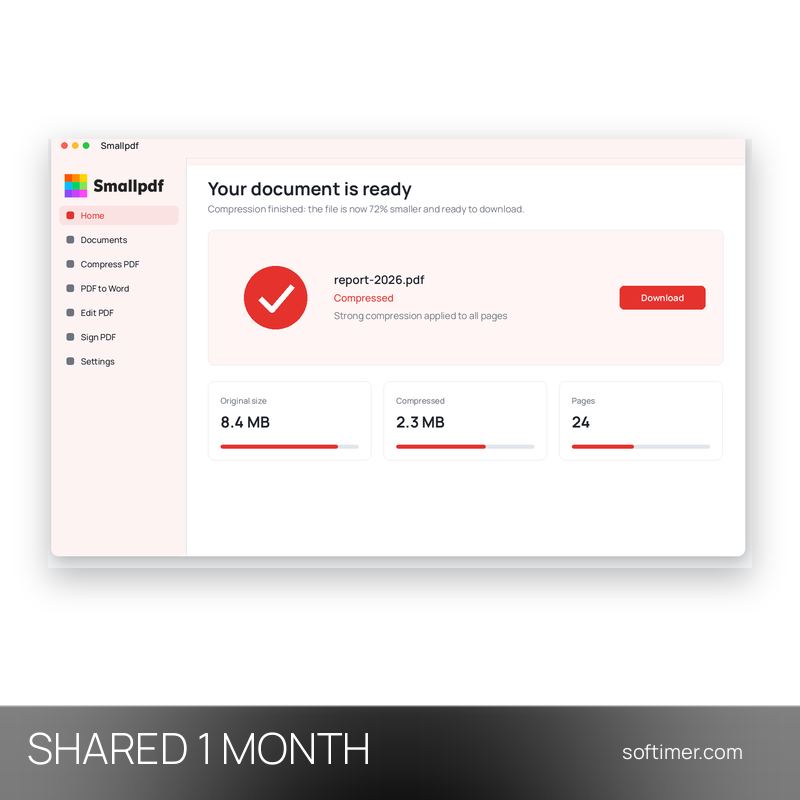 Smallpdf Pro - 1 Monat - Geteilter ACCOUNT