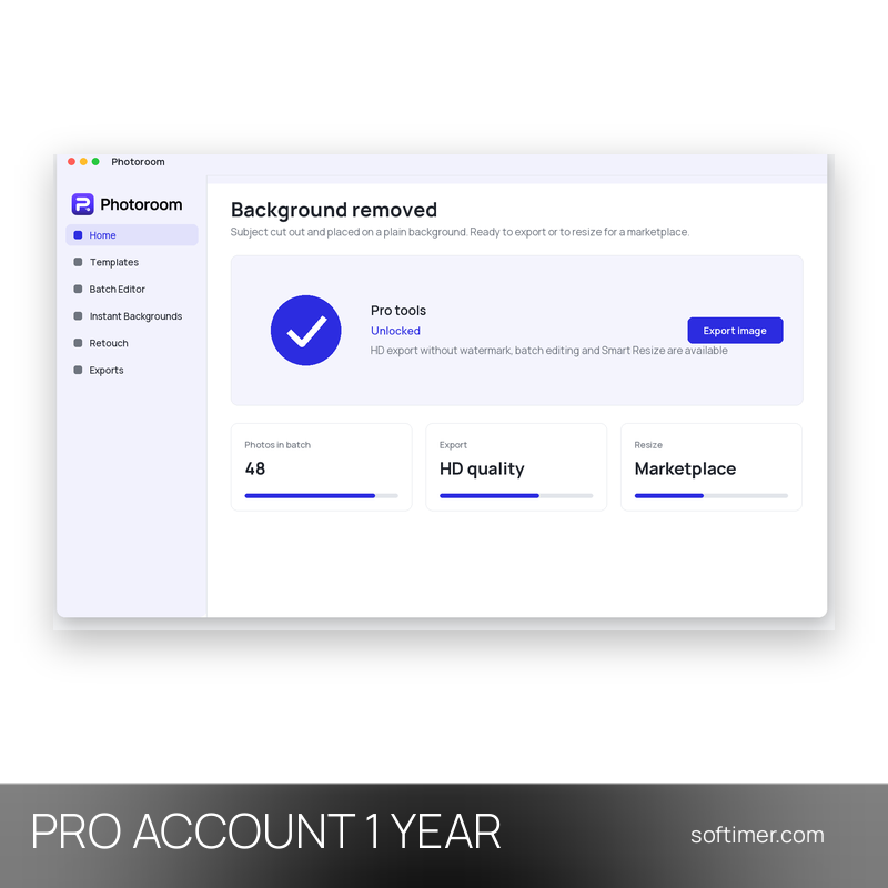 Photoroom Pro - 1 Year - ACCOUNT