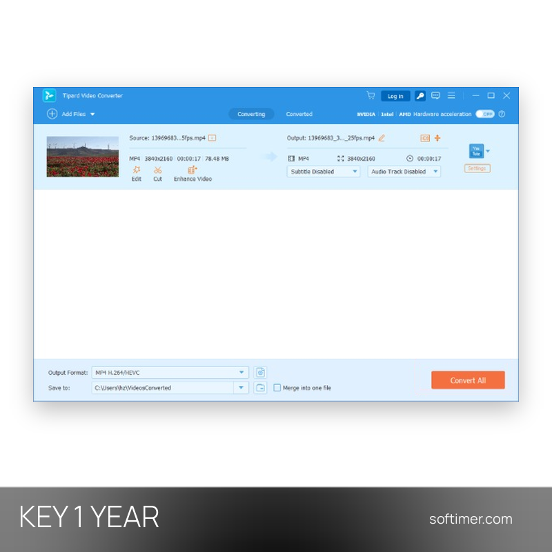 Tipard Video Converter - 1 Year License KEY - Windows
