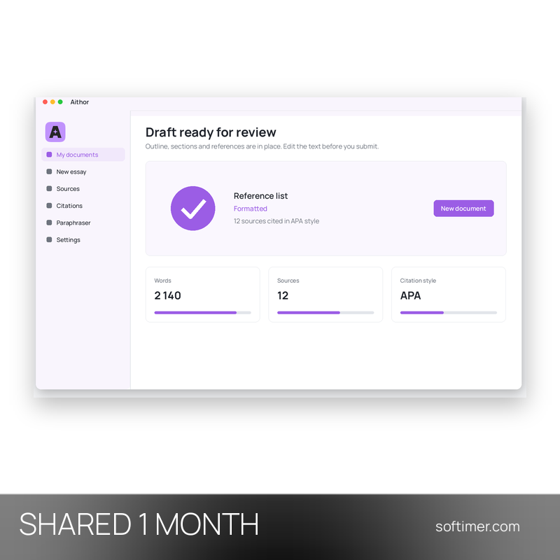 Aithor Premium - 1 Monat - Geteilter ACCOUNT