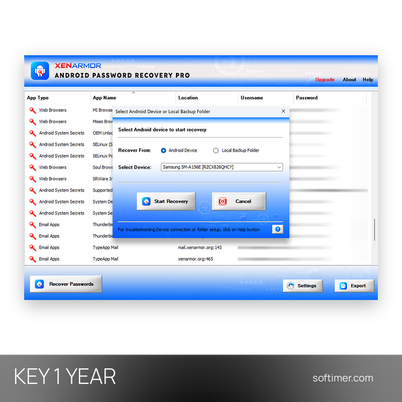 XenArmor Android Password Recovery Pro - Лицензионный ключ на 1 год - Windows