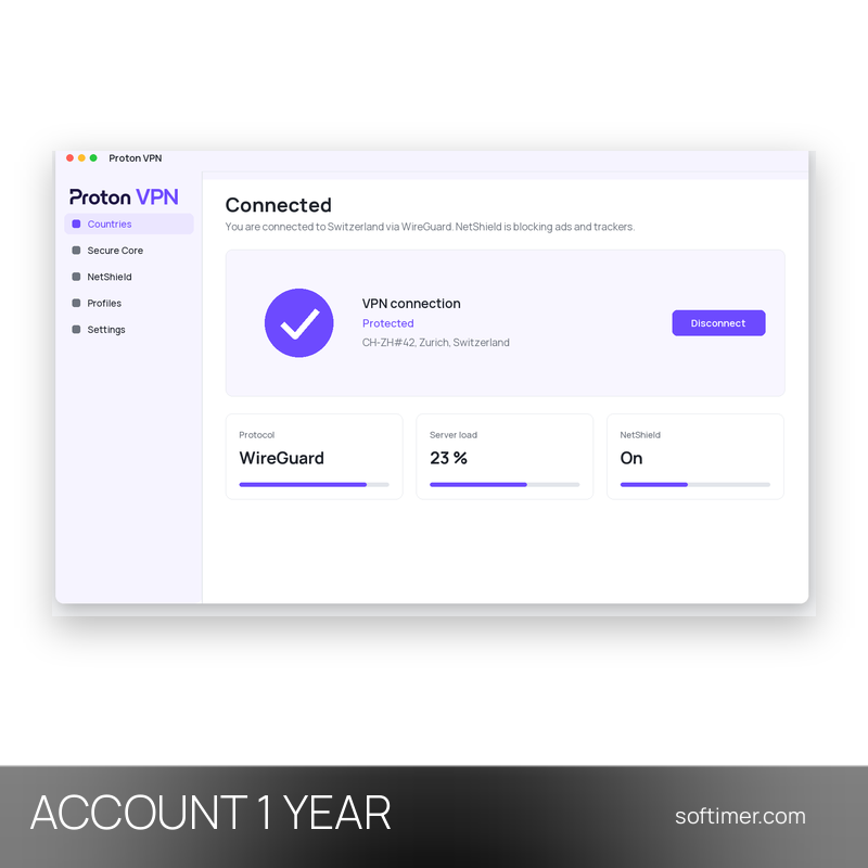 Proton VPN Plus - 1 an - ACCOUNT