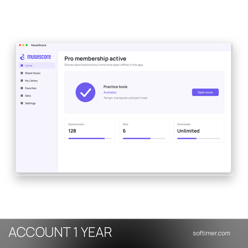 MuseScore Pro - 1 Year - ACCOUNT