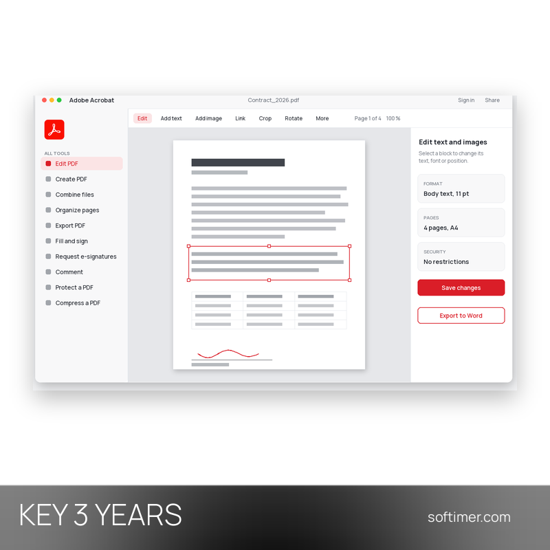 Adobe Acrobat Pro 2024 - 3 Years License KEY - Mac / Windows