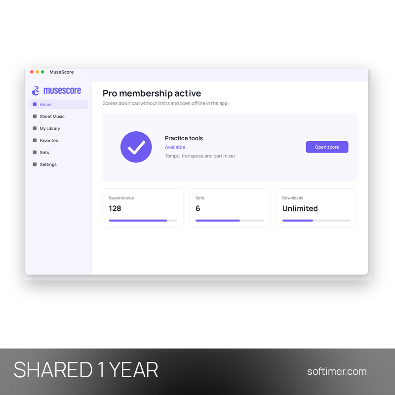 MuseScore Pro - 1 год - Общий ACCOUNT