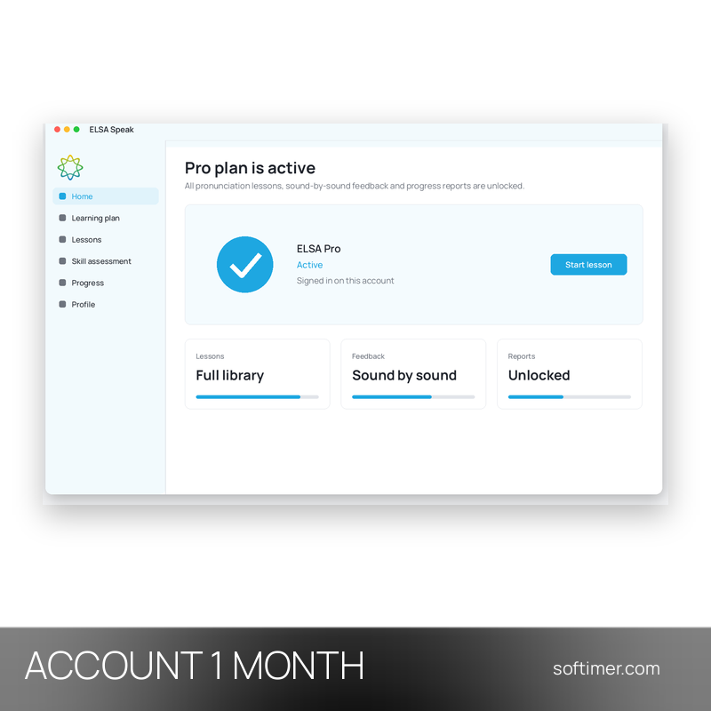 ELSA Speak Pro - 1 месяц - ACCOUNT
