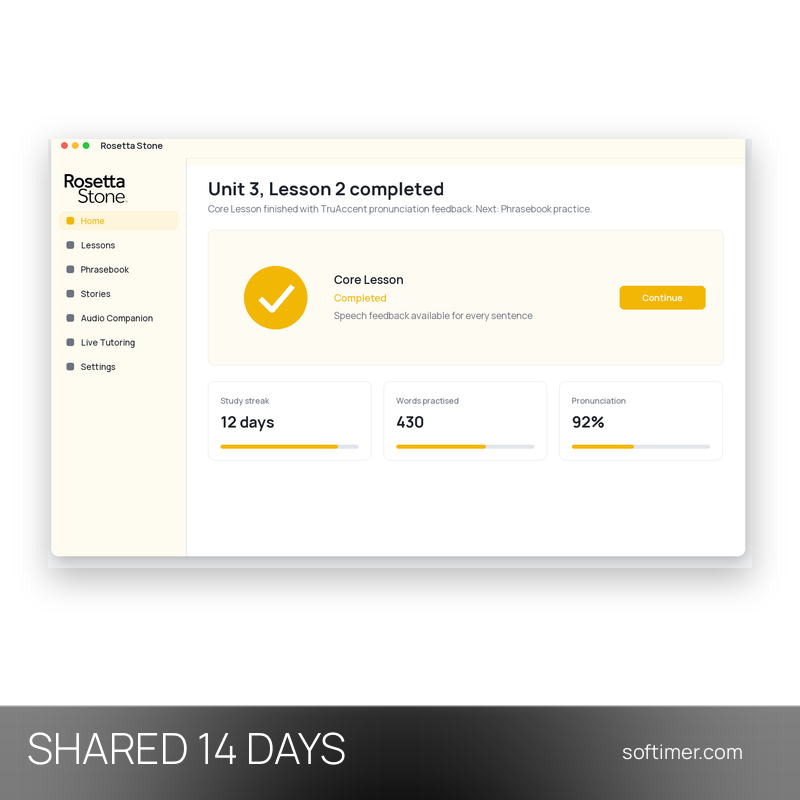 Rosetta Stone - 14 Tage - Geteilter ACCOUNT