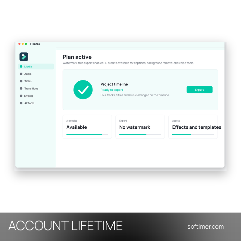 Filmora 15 für Mac - Lifetime - ACCOUNT