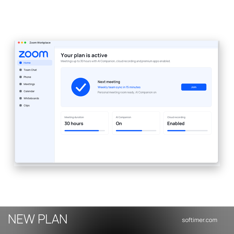 Zoom Workplace Pro - НОВЫЙ ТАРИФ на ваш e-mail на 1 месяц - Кроссплатформенная