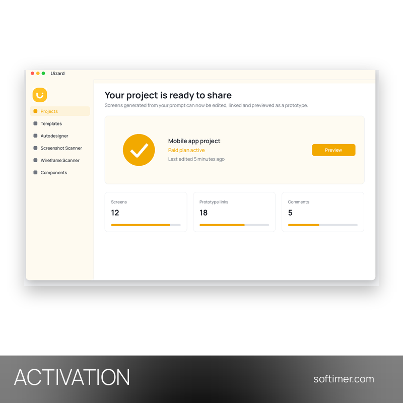 Uizard Premium - АКТИВАЦИЯ на вашем аккаунте на 1 месяц - Web