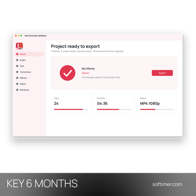 MiniTool MovieMaker 8.8 - 6 Months License KEY - Windows