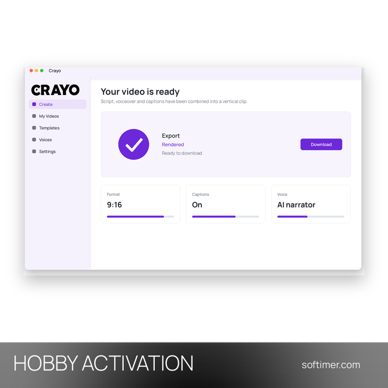 Crayo AI Hobby - AKTIVIERUNG auf Ihrem Konto 1 Monat - Web