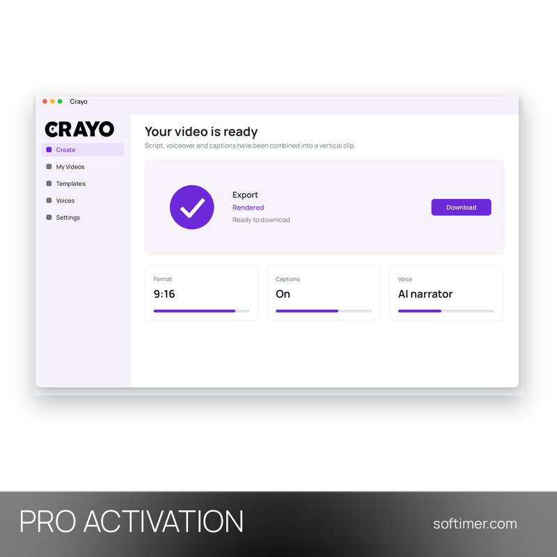 Crayo AI Pro - АКТИВАЦИЯ на вашем аккаунте на 1 месяц - Web