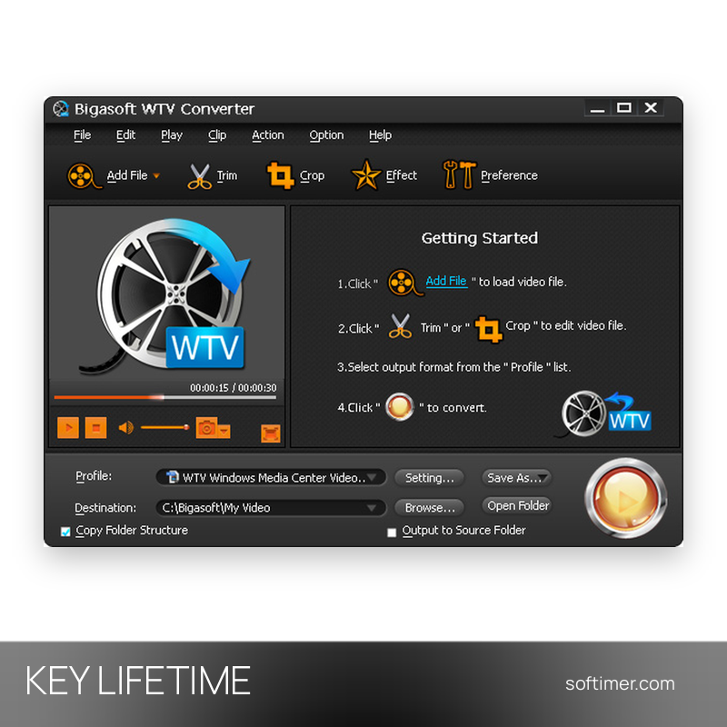 Bigasoft WTV Converter - CLÉ de licence - À vie - Windows