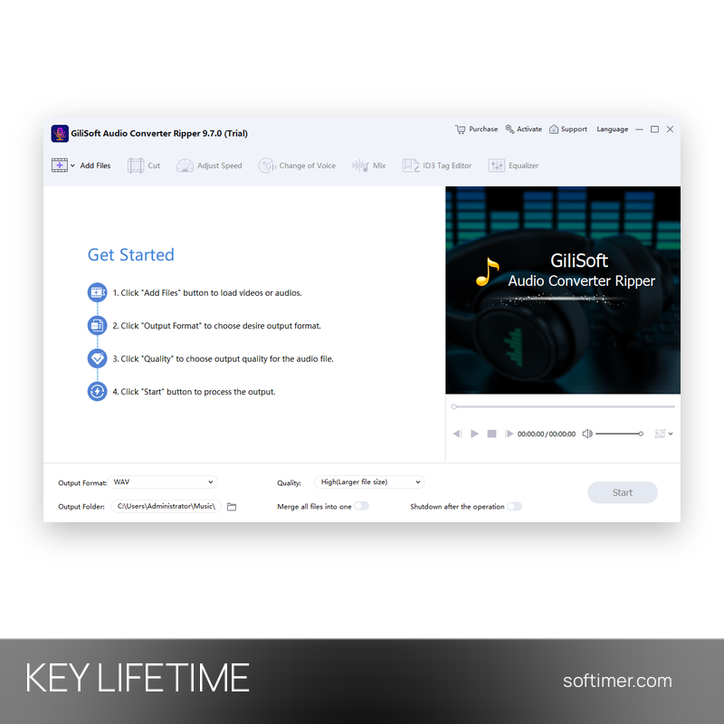 GiliSoft Audio Converter Ripper 2026 - Лицензионный ключ - Бессрочно - Windows