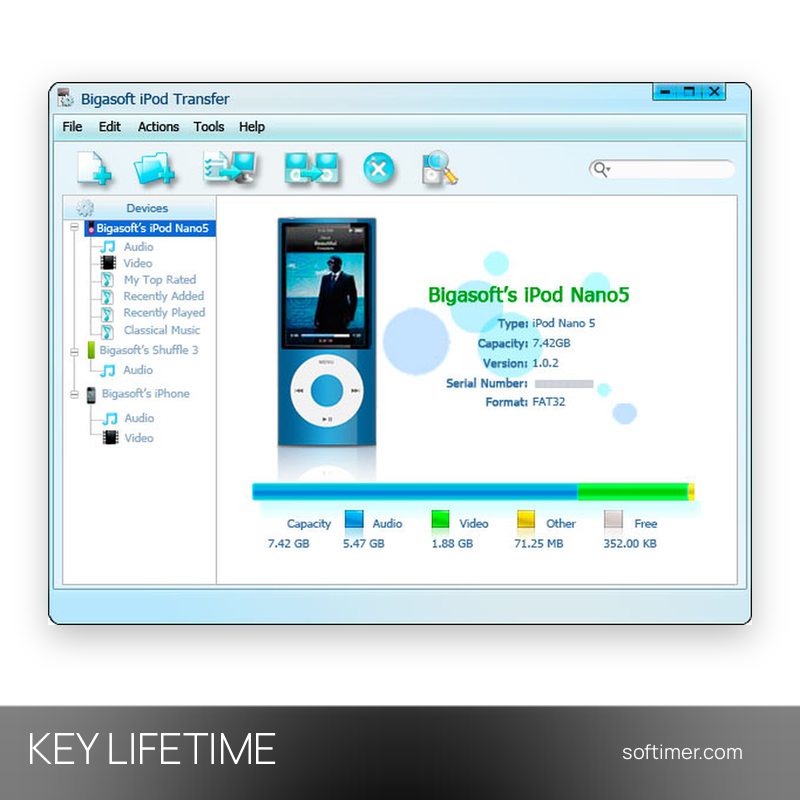Bigasoft iPod Transfer - Lifetime License KEY - Windows