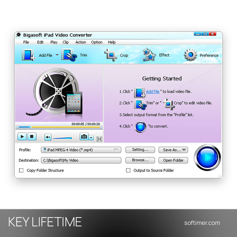 Bigasoft iPad Video Converter - Lizenzschlüssel - Lifetime - Windows