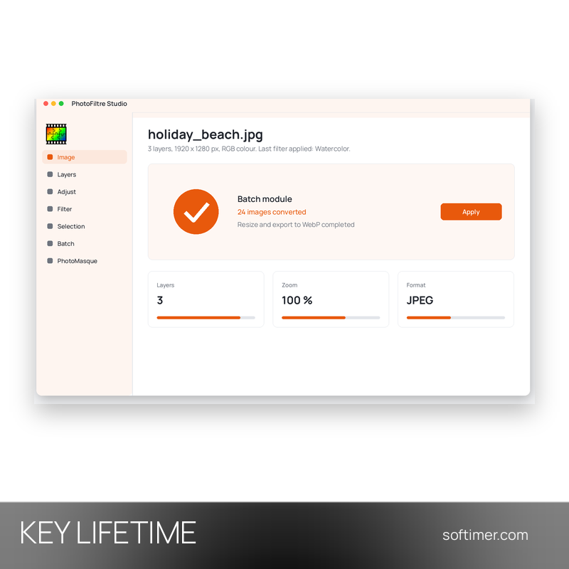 PhotoFiltre Studio 11 - Lifetime License KEY - Windows