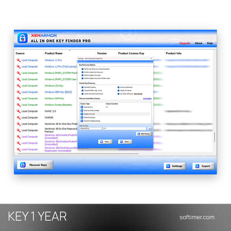 XenArmor All-In-One Key Finder Pro Basic Edition - Lizenzschlüssel 1 Jahr - Windows