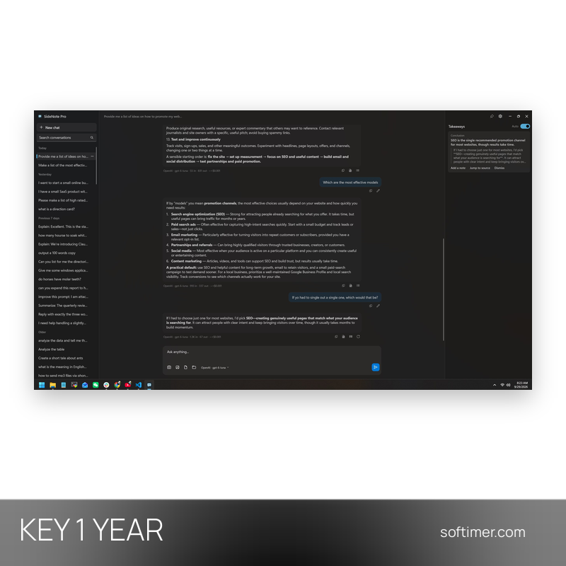 SideNote Pro - CHIAVE di licenza 1 anno - Windows