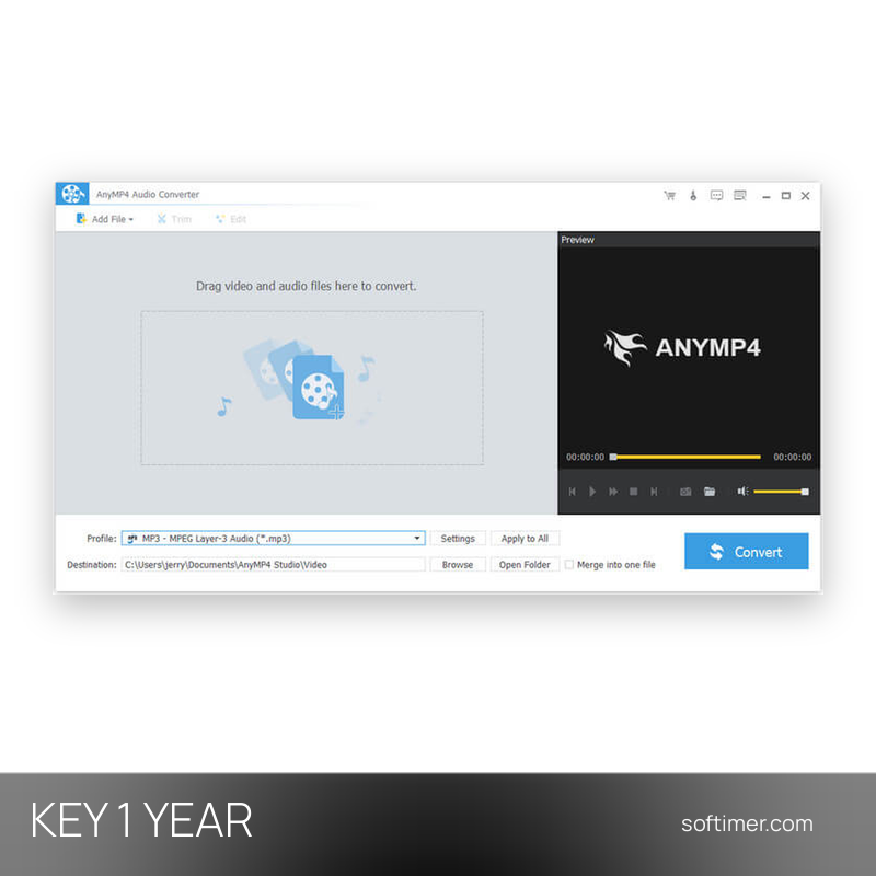 AnyMP4 Audio Converter 7.2.30 - CLÉ de licence 1 an - Windows