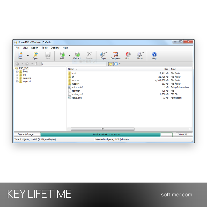 PowerISO 8 - Lizenzschlüssel / 2 PCs - Lifetime - Windows
