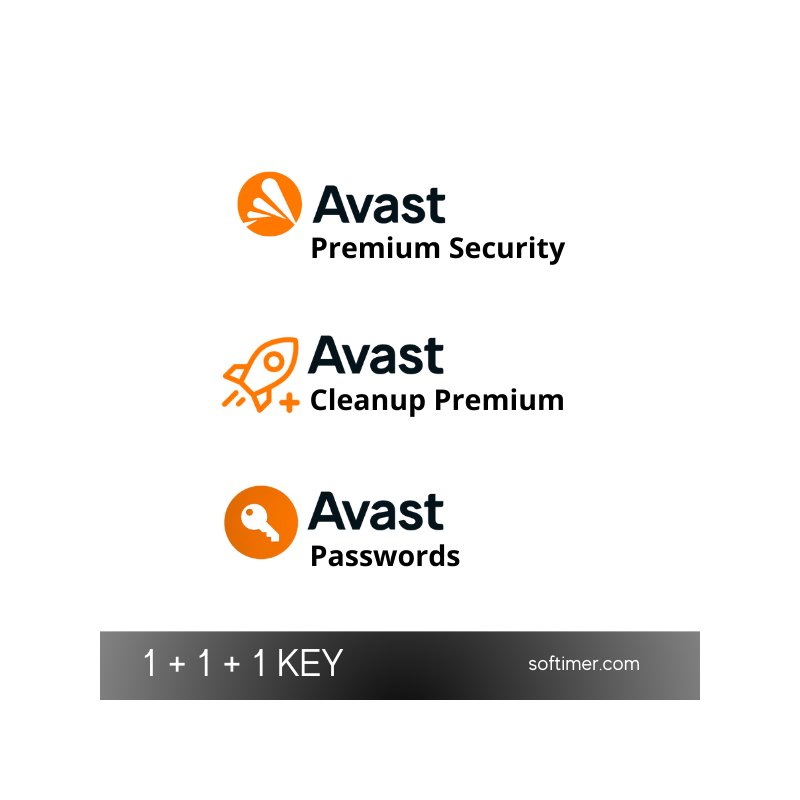 Obtenez les clés d'activatiAVAST PREMIUM SÉCURITÉ + AVAST CLEANUP PREMIUM + AVAST PASSWORDS 1+1+1 KEY