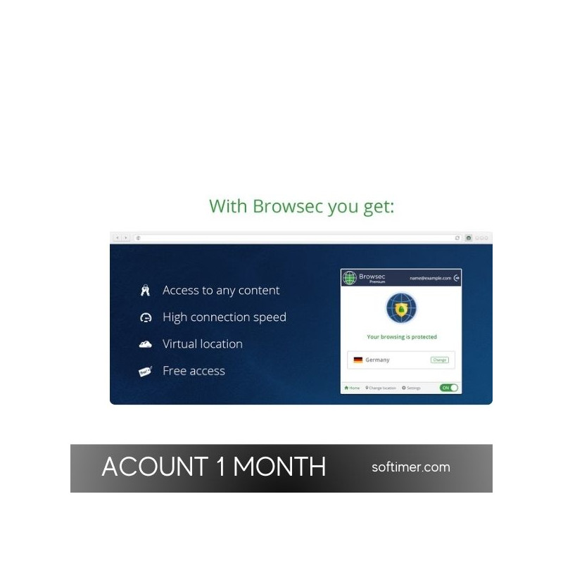 Browsec VPN Premium Account 1 MONTH