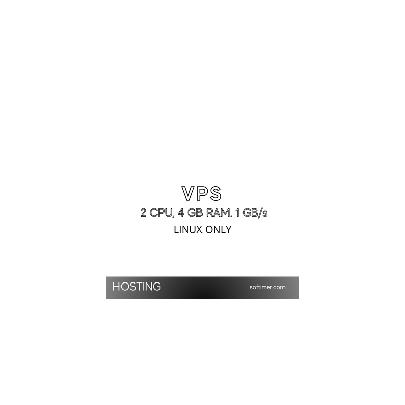 Ежемесячно VPS Linux Server 2 виртуальных ЦП 4 ГБ ОЗУ 1 Гбит/с