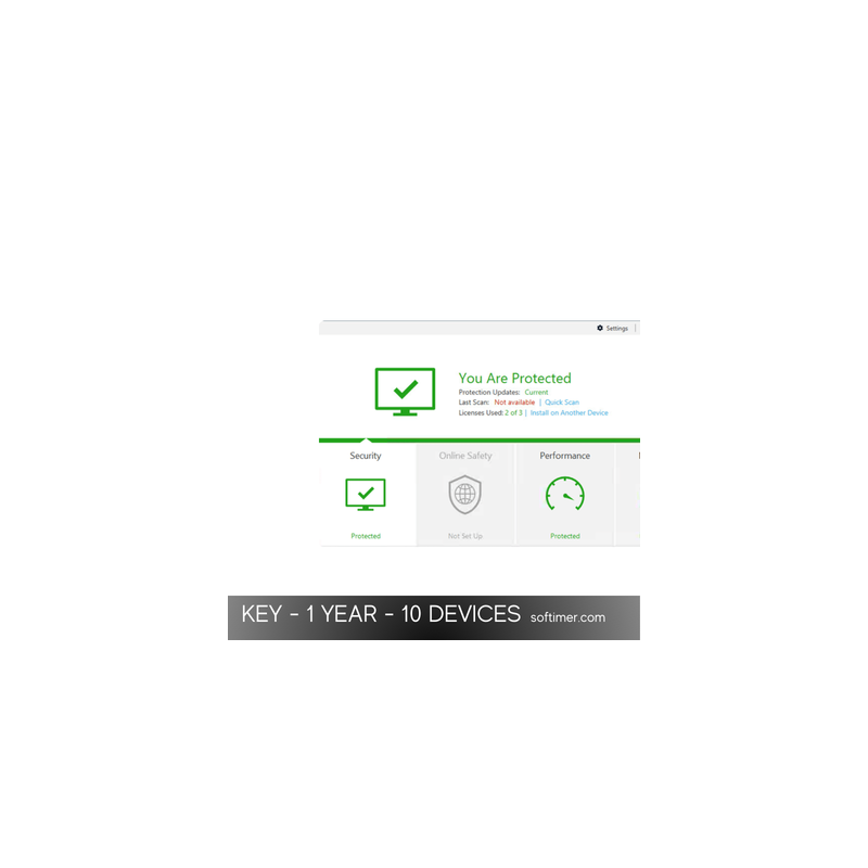 Clé de licence mondiale Norton 360 Premium 10 appareils, 1 an