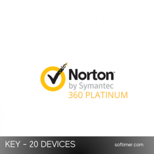 Norton 360 Platinum 20 appareils 90 jours clé de licence mondiale