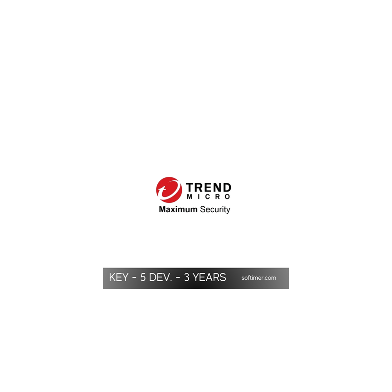 Trend Micro Massima sicurezza 3 anni Chiave di licenza per 5 dispositivi