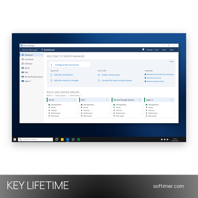 Windows Server 2022 Standard - License KEY - Lifetime