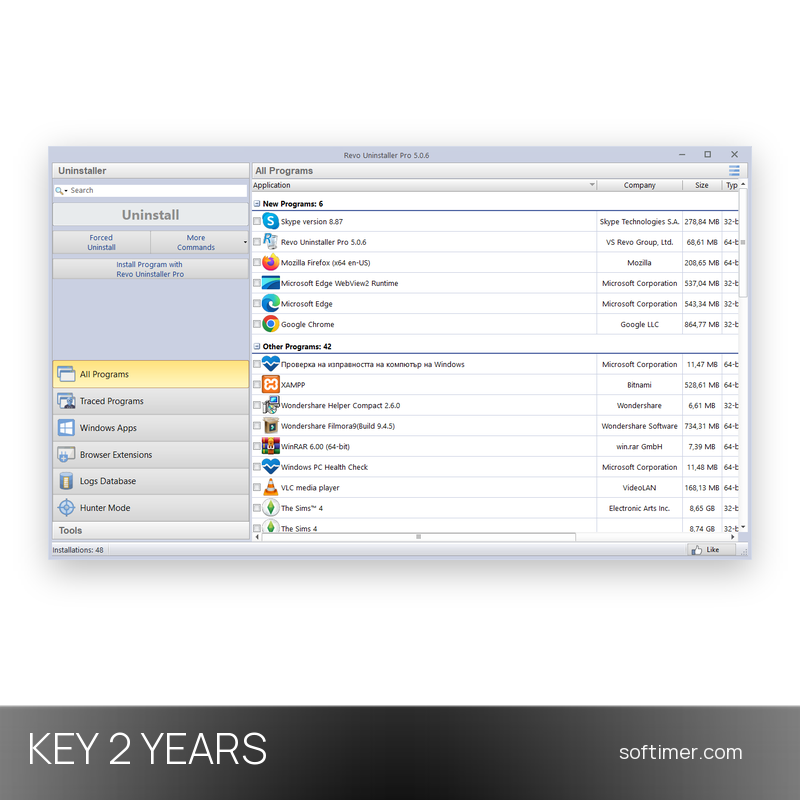 Revo Uninstaller Pro 5 - Lizenzschlüssel 2 Jahre - Windows