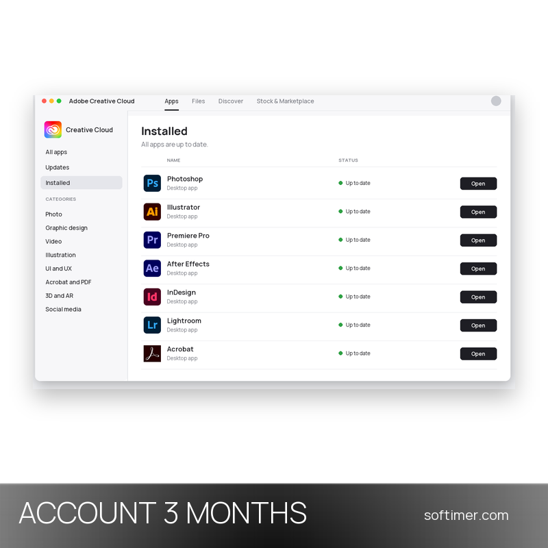 Adobe Creative Cloud - 2 Geräte / 3 Monate - ACCOUNT
