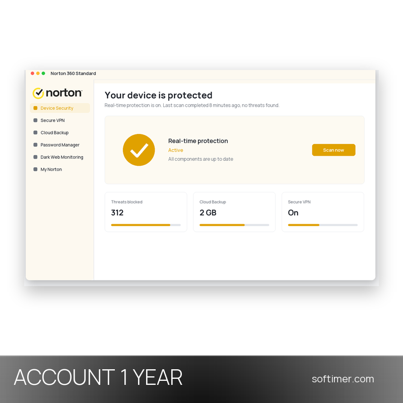 Norton 360 Standard - 1 anno - ACCOUNT