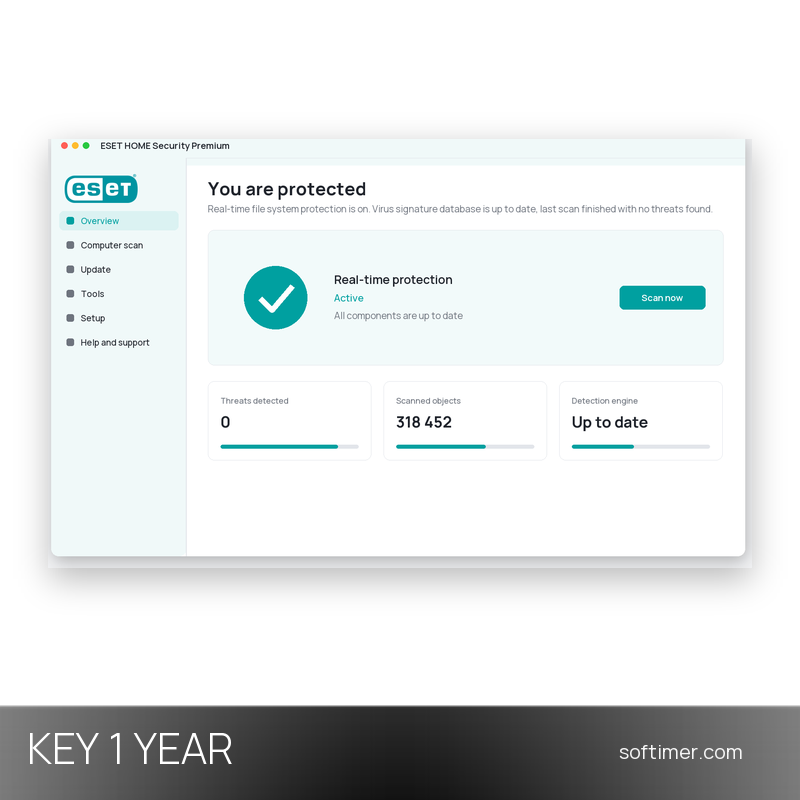 ESET HOME Security Premium - Lizenzschlüssel 1 Jahr / 3 PCs - Windows / Mac / Android