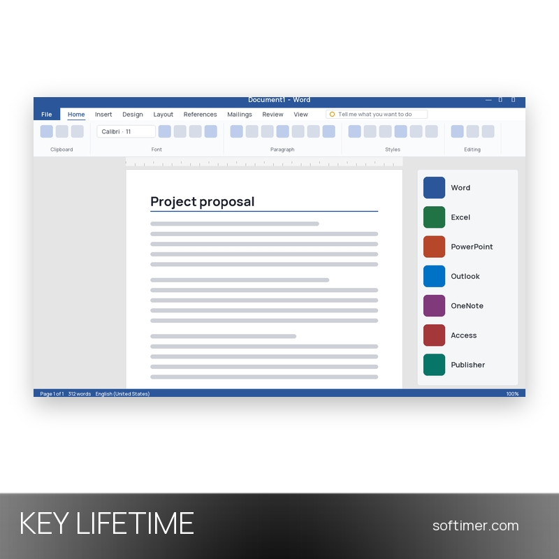 Office 2016 Standard - Lizenzschlüssel / 3 PCs - Lifetime - Windows