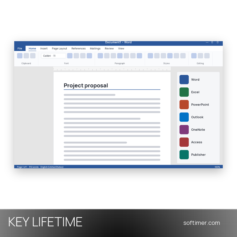 Office 2010 Professional Plus - 5 PCs / Lifetime License KEY - Windows