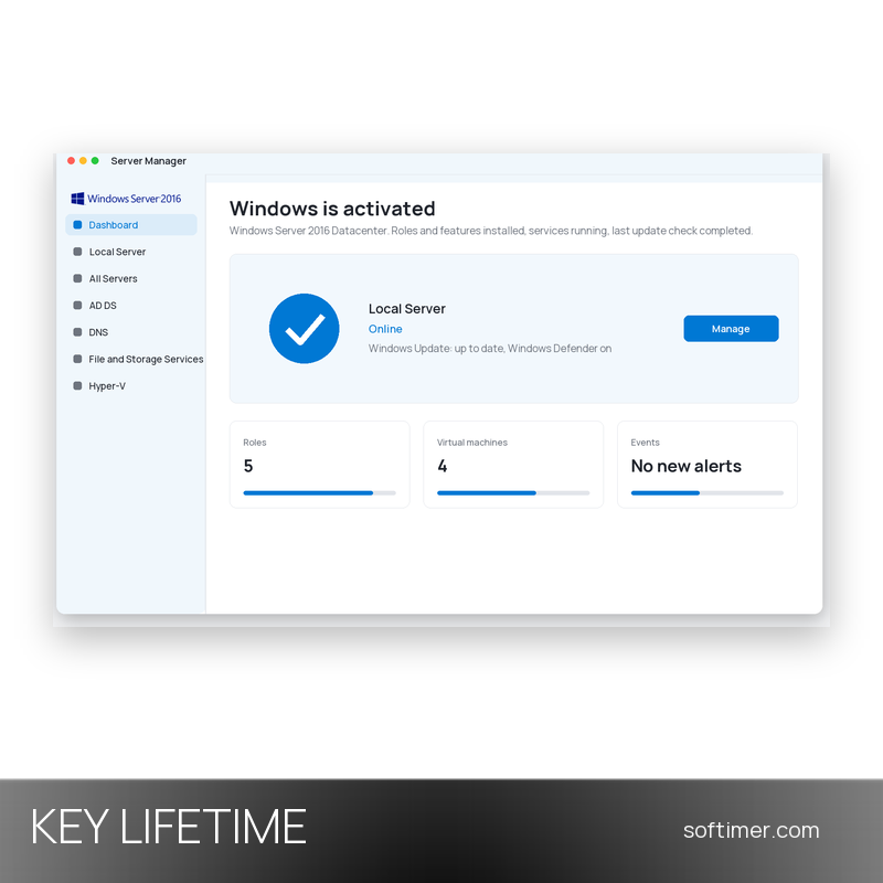Windows Server 2016 Datacenter - Lizenzschlüssel - Lifetime - Windows