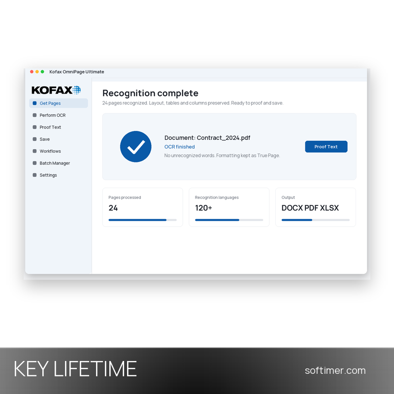Kofax OmniPage Ultimate 19.2 - CHIAVE di licenza - A vita - Windows