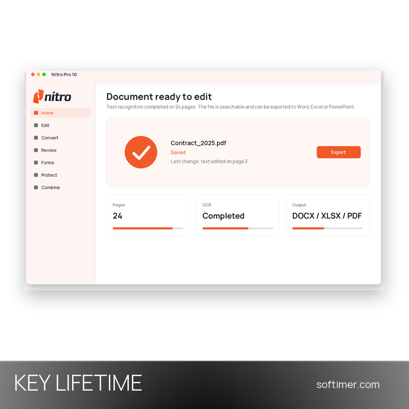Nitro PDF Pro 10 - 5 PCs / Lifetime License KEY - Windows
