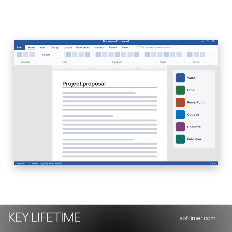Office 2019 Standard - CLÉ de licence / 2 PC - À vie - Windows