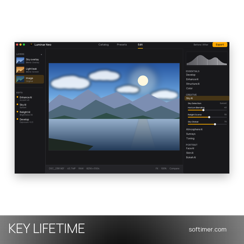 Luminar Neo - Лицензионный ключ - Бессрочно - Windows / Mac / iOS / Android
