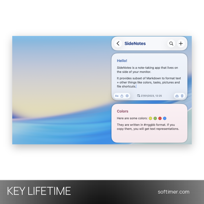 SideNotes - Lifetime License KEY - Mac