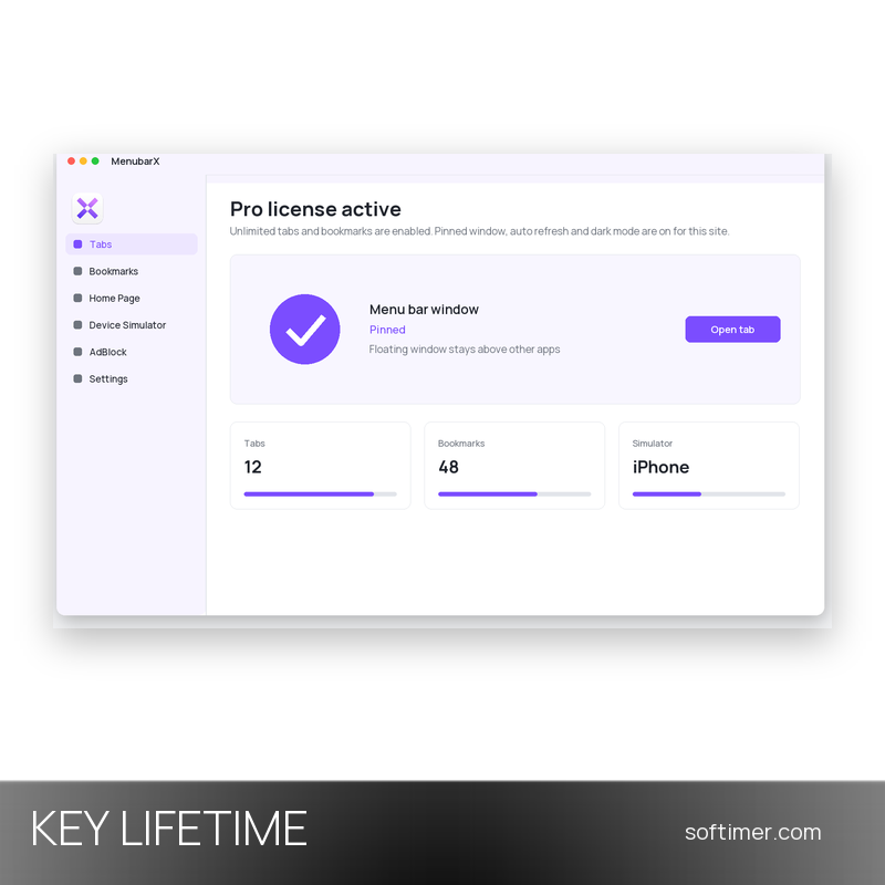 MenubarX Pro - Lifetime License KEY - Mac