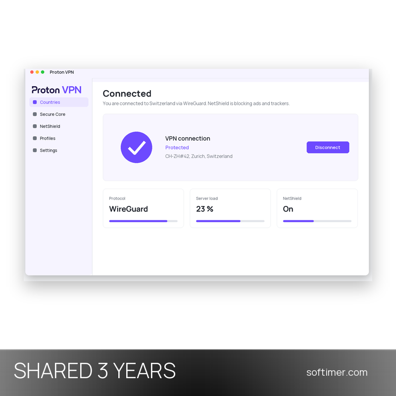 Proton VPN Plus - 3 Years - Shared ACCOUNT