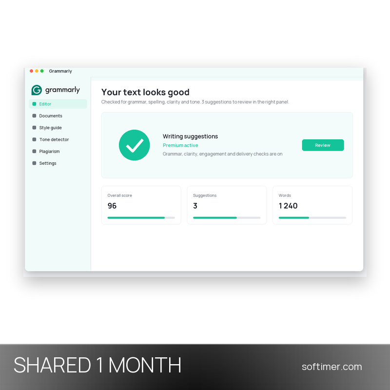 Grammarly Premium - 1 месяц - Общий ACCOUNT