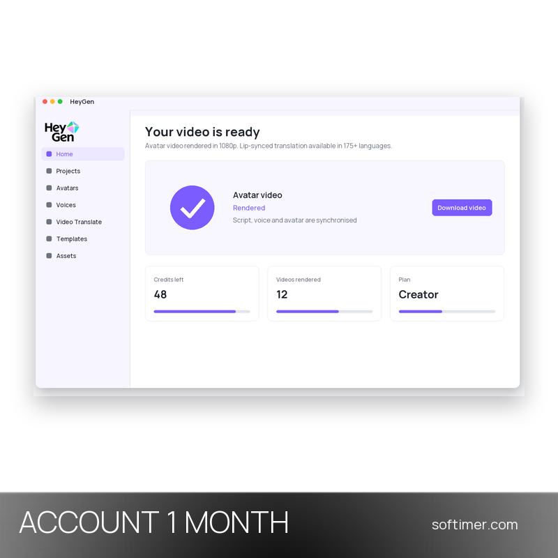 HeyGen Pro - 1 mese - ACCOUNT