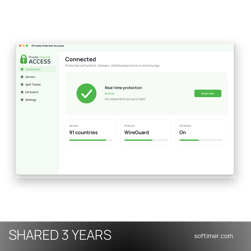 Private Internet Access VPN Premium - 3 anni - ACCOUNT condiviso